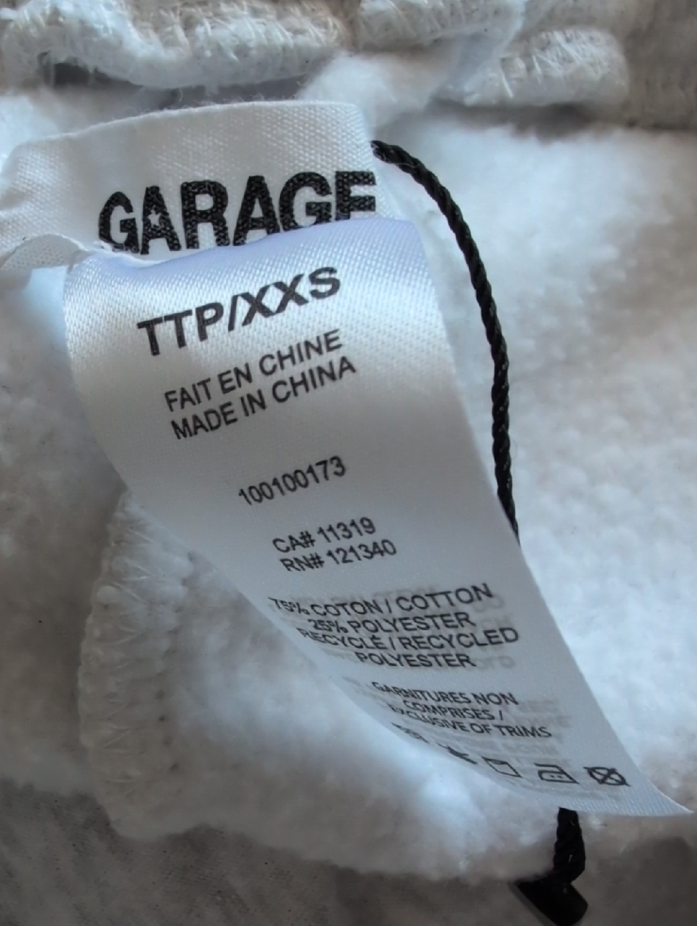 NWOT Garage Light Gray Fleece-Lined Wide Leg Sweatpants Xxs - Picture 3 of 5